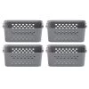 13 qt. Organizer Storage Basket in Gray with Built in Handle 4-Pack by IRIS