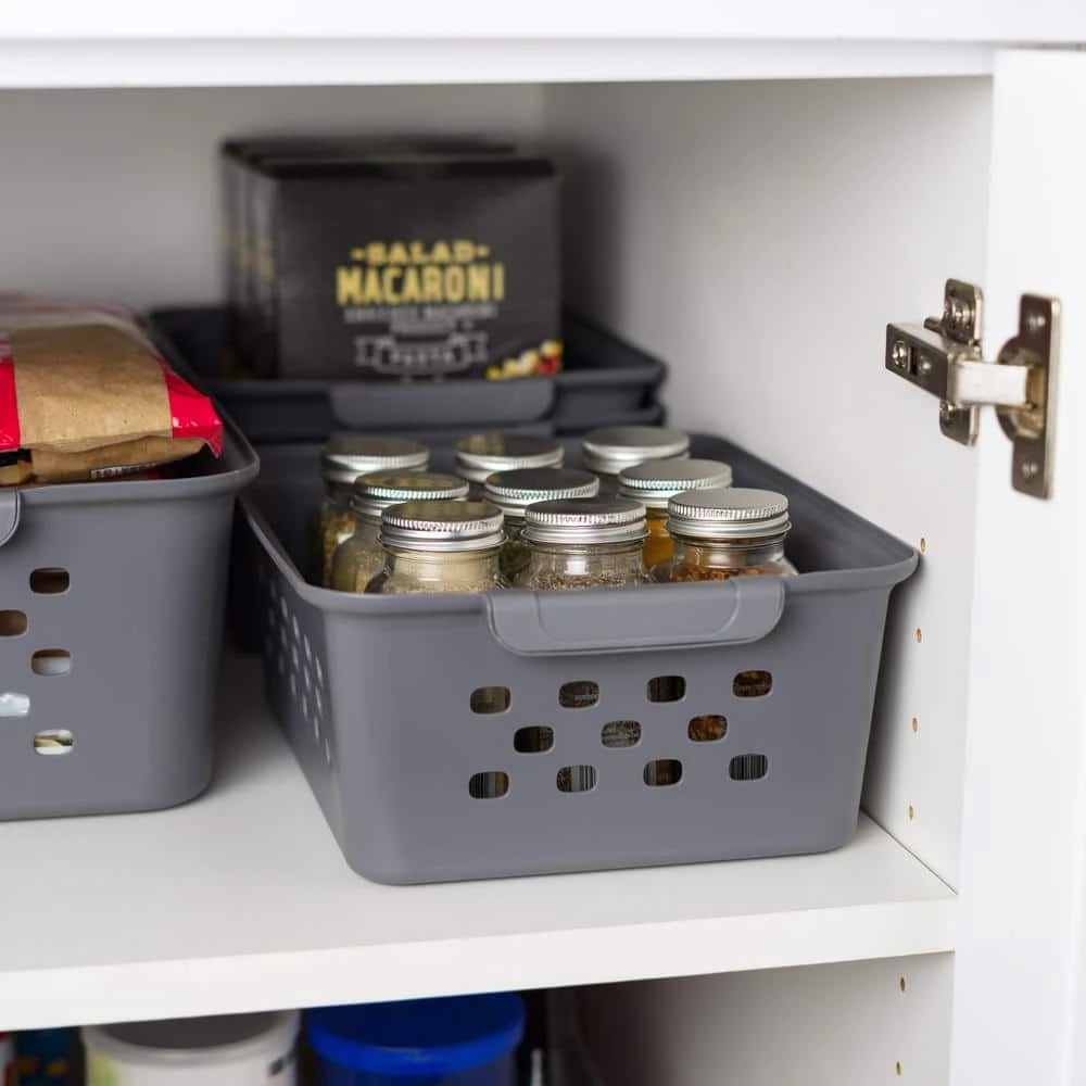 7 qt. Small Organizer Storage Basket, Gray by IRIS 5 7 qt. Small Organizer Storage Basket, Gray by IRIS - Image 3