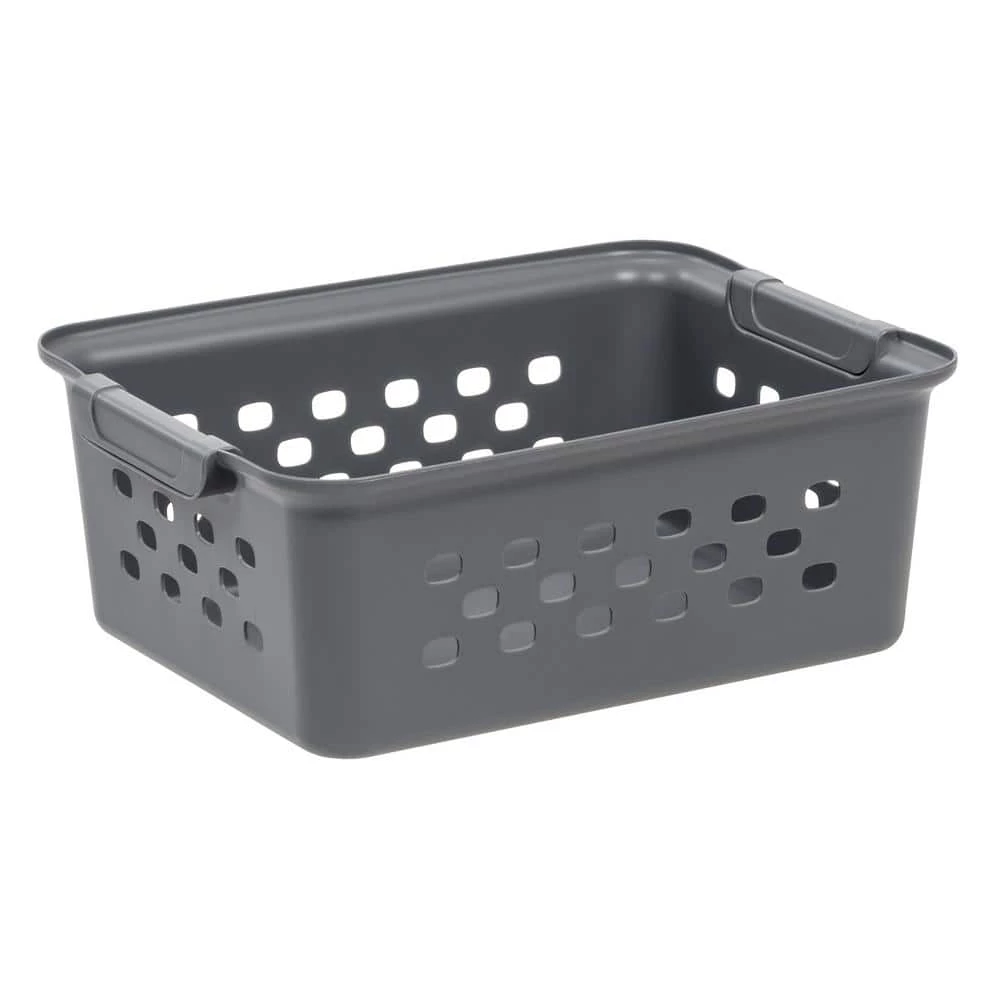 7 qt. Small Organizer Storage Basket, Gray by IRIS 3 7 qt. Small Organizer Storage Basket, Gray by IRIS