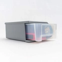 6.5 Qt. Stackable Drawer Storage Bin with a Built in Handle in Gray by IRIS -Kate and Laurel Shop gray iris storage drawers 500162 66 1000