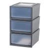 Plastic Stackable Chest Drawer in Gray (1-Drawer) (3-Pack) by IRIS