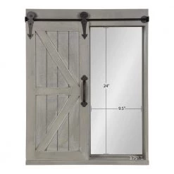 Cates 6 in. x 22 in. x 28 in. Gray Wood Decorative Cabinet Wall Shelf with Mirror by Kate and Laurel 10 Cates 6 in. x 22 in. x 28 in. Gray Wood Decorative Cabinet Wall Shelf with Mirror by Kate and Laurel -Kate and Laurel Shop gray kate and laurel decorative shelving 214751 40 1000