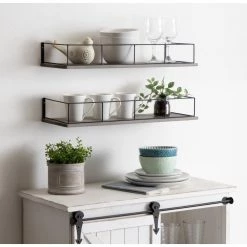 Benbrook 24 in. x 4 in. x 8 in. Gray Decorative Wall Shelf by Kate and Laurel -Kate and Laurel Shop gray kate and laurel decorative shelving 216510 31 1000