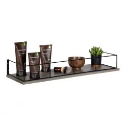 Benbrook 24 in. x 4 in. x 8 in. Gray Decorative Wall Shelf by Kate and Laurel -Kate and Laurel Shop gray kate and laurel decorative shelving 216510 44 1000
