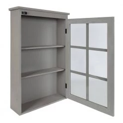 Hutchins 6 in. x 20 in. x 32 in. Gray Wood Floating Decorative Cubby Wall Shelf With Brackets by Kate and Laurel -Kate and Laurel Shop gray kate and laurel decorative shelving 216866 4f 1000