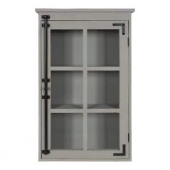 Hutchins 6 in. x 20 in. x 32 in. Gray Wood Floating Decorative Cubby Wall Shelf With Brackets by Kate and Laurel -Kate and Laurel Shop gray kate and laurel decorative shelving 216866 c3 1000