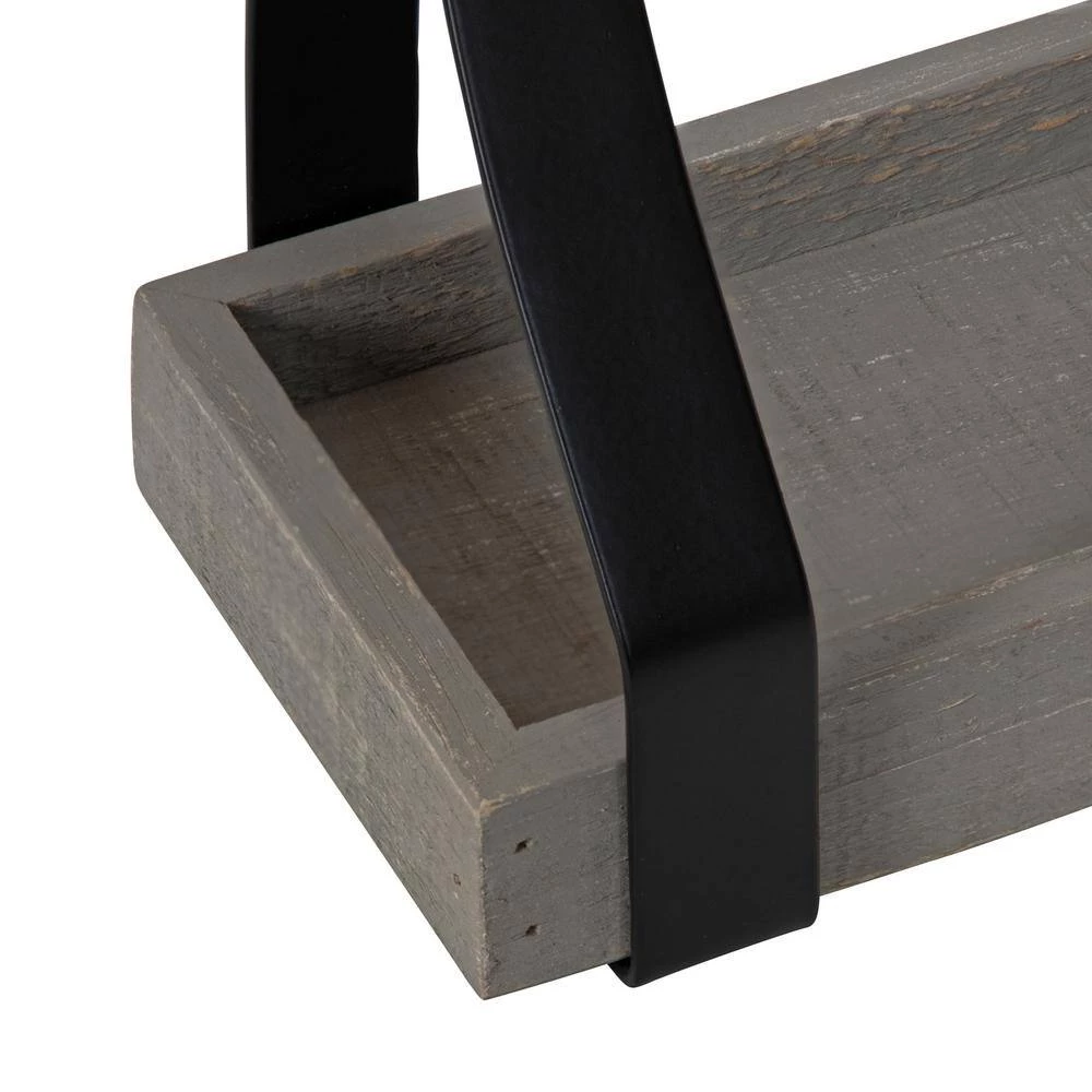 Sudbury 24 in. x 10 in. x 5 in. Gray Decorative Wall Shelf by Kate and Laurel 5 Sudbury 24 in. x 10 in. x 5 in. Gray Decorative Wall Shelf by Kate and Laurel - Image 3
