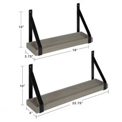 Sudbury 24 in. x 10 in. x 5 in. Gray Decorative Wall Shelf by Kate and Laurel 14 Sudbury 24 in. x 10 in. x 5 in. Gray Decorative Wall Shelf by Kate and Laurel -Kate and Laurel Shop gray kate and laurel decorative shelving 217127 fa 1000