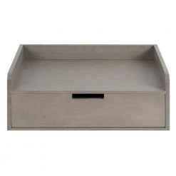 Kitt 12 in. x 18 in. x 7 in. Gray Wood Floating Decorative Wall Shelf Without Brackets by Kate and Laurel -Kate and Laurel Shop gray kate and laurel decorative shelving 218796 4f 1000