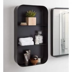 Armenta 5 in. x 16 in. x 30 in. Gray Metal Floating Decorative Wall Shelf Without Brackets by Kate and Laurel -Kate and Laurel Shop gray kate and laurel decorative shelving 219615 76 1000