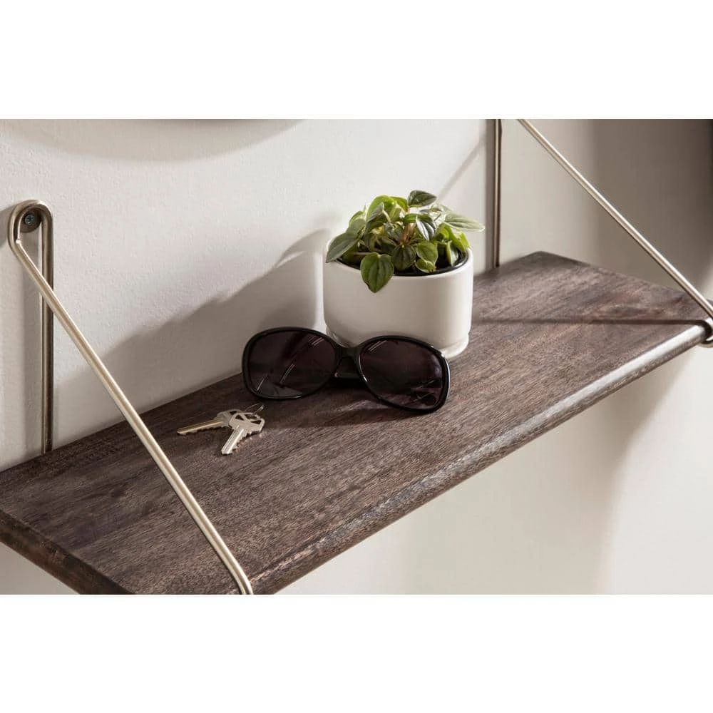 Palone 8.00 in. x 24.00 in. x 8.00 in. Gray Wood Floating Decorative Wall Shelf without Brackets by Kate and Laurel 9 Palone 8.00 in. x 24.00 in. x 8.00 in. Gray Wood Floating Decorative Wall Shelf without Brackets by Kate and Laurel - Image 7