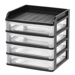1-Qt. Medium Desktop Drawer System in Black by IRIS