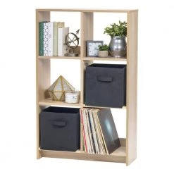 Kate and Laurel Shop -Kate and Laurel Shop light brown iris cube storage organizers 596361 c3 1000