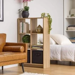 43 in. H x 27 in. W x 10 in. D Brown Heavy-Duty Decorative 6-Cube Organizer by IRIS -Kate and Laurel Shop light brown iris cube storage organizers 596361 fa 1000