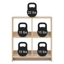 29.8 in. H x 27 in. W x 10 in. D Light Brown Heavy-Duty Decorative 4 Cube Organizer by IRIS -Kate and Laurel Shop light brwon iris cube storage organizers 596358 1f 1000