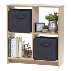 Kate and Laurel Shop -Kate and Laurel Shop light brwon iris cube storage organizers 596358 c3 1000