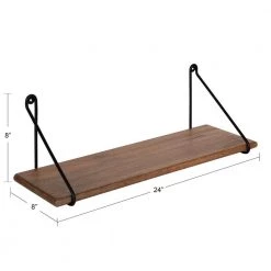 Palone 8.00 in. x 24.00 in. x 8.00 in. Natural Wood Floating Decorative Wall Shelf without Brackets by Kate and Laurel 13 Palone 8.00 in. x 24.00 in. x 8.00 in. Natural Wood Floating Decorative Wall Shelf without Brackets by Kate and Laurel -Kate and Laurel Shop natural black kate and laurel decorative shelving 221197 4f 1000