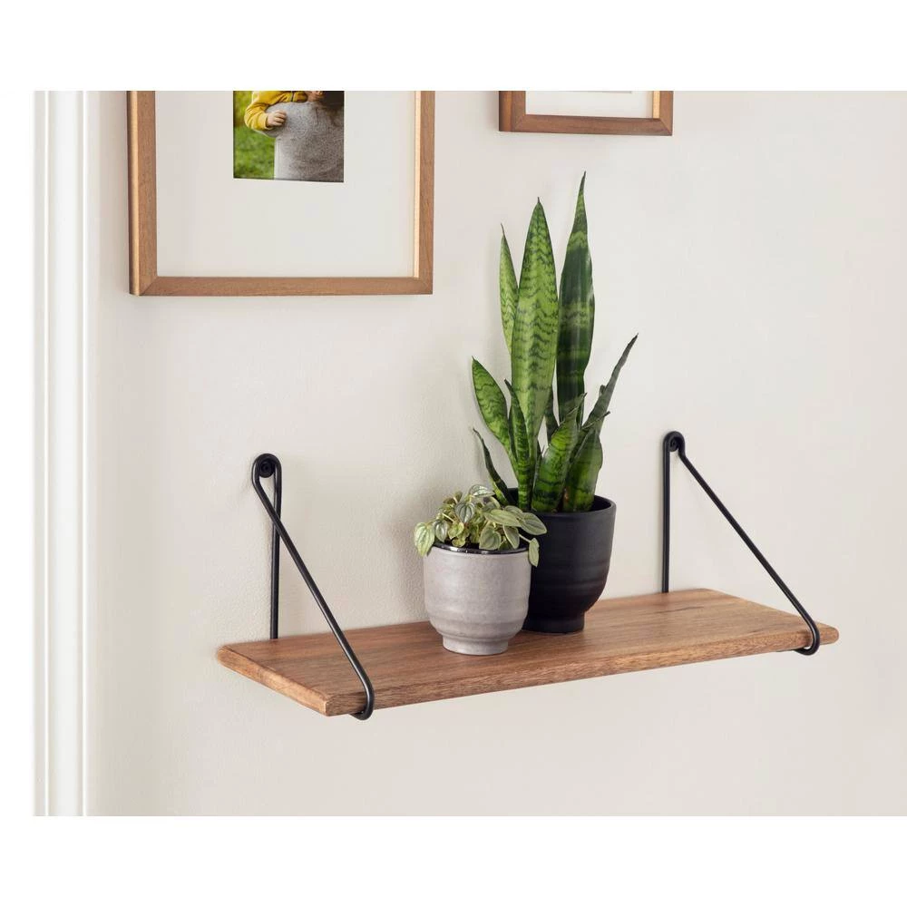 Palone 8.00 in. x 24.00 in. x 8.00 in. Natural Wood Floating Decorative Wall Shelf without Brackets by Kate and Laurel 9 Palone 8.00 in. x 24.00 in. x 8.00 in. Natural Wood Floating Decorative Wall Shelf without Brackets by Kate and Laurel - Image 7