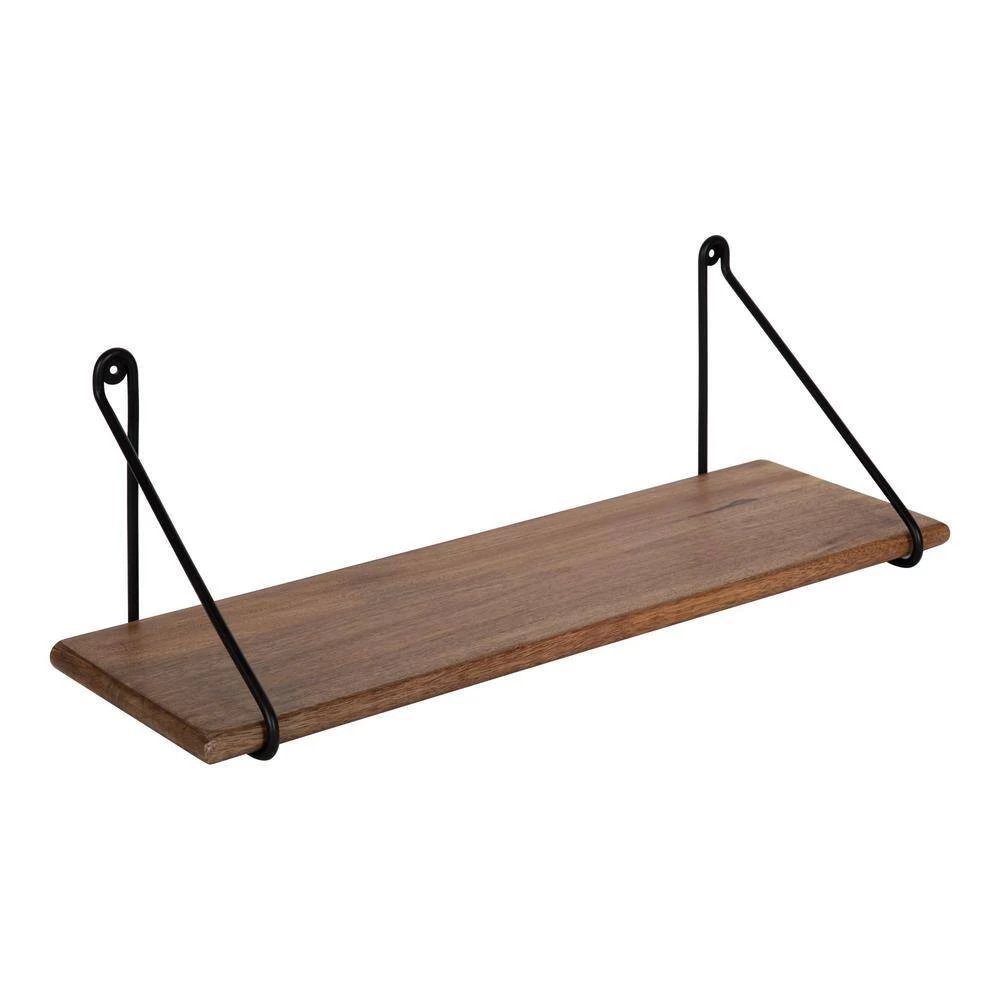 Palone 8.00 in. x 24.00 in. x 8.00 in. Natural Wood Floating Decorative Wall Shelf without Brackets by Kate and Laurel 6 Palone 8.00 in. x 24.00 in. x 8.00 in. Natural Wood Floating Decorative Wall Shelf without Brackets by Kate and Laurel - Image 4