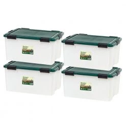 Remington 62 Qt. WEATHERTIGHT Storage Box (4-Pack) by IRIS
