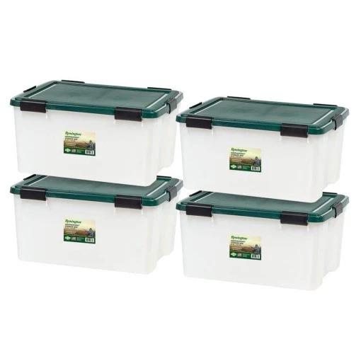 Remington 62 Qt. WEATHERTIGHT Storage Box (4-Pack) by IRIS -Kate and Laurel Shop natural iris storage bins 296013 64 1000