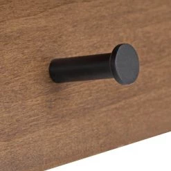 Levie 8 in. x 36 in. x 5 in. Natural Wood Floating Decorative Wall Shelf with Hooks Without Brackets by Kate and Laurel -Kate and Laurel Shop natural kate and laurel decorative shelving 216489 77 1000