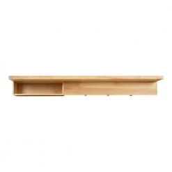 Astora 36 in. x 4 in. x 9 in. Natural Wood Floating Decorative Wall Shelf With Hooks Without Brackets by Kate and Laurel -Kate and Laurel Shop natural kate and laurel decorative shelving 218495 77 1000