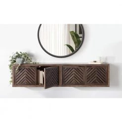 Mezzeta 10 in. x 30 in. x 14 in. Natural Wood Floating Decorative Cubby Wall Shelf With Brackets by Kate and Laurel -Kate and Laurel Shop natural kate and laurel decorative shelving 219217 76 1000