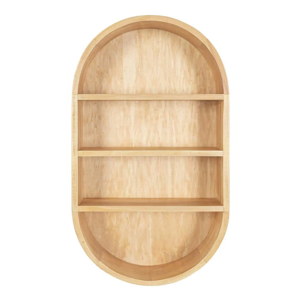 Hutton 28.00 in. x 16.00 in. x 28.00 in. Natural Wood Floating Decorative Wall Shelf without Brackets by Kate and Laurel 7 Hutton 28.00 in. x 16.00 in. x 28.00 in. Natural Wood Floating Decorative Wall Shelf without Brackets by Kate and Laurel - Image 5