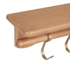 Alta 7.00 in. x 27.00 in. x 7.00 in. Natural Wood Floating Decorative Wall Shelf with Hooks by Kate and Laurel -Kate and Laurel Shop natural kate and laurel decorative shelving 220825 fa 1000