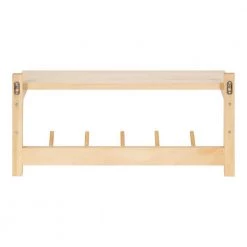 Meridien 8.25 in. D 24.00 in. W 11.50 in. H Natural Wood Floating Decorative Wall Shelf with Hooks by Kate and Laurel -Kate and Laurel Shop natural kate and laurel decorative shelving 222261 44 1000