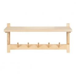 Meridien 8.25 in. D 24.00 in. W 11.50 in. H Natural Wood Floating Decorative Wall Shelf with Hooks by Kate and Laurel -Kate and Laurel Shop natural kate and laurel decorative shelving 222261 4f 1000