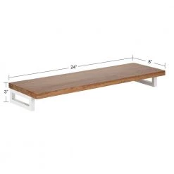 Lankford 3.00 in. x 24.00 in. x 3.00 in. Natural Wood Floating Decorative Wall Shelf Without Brackets by Kate and Laurel -Kate and Laurel Shop natural white kate and laurel decorative shelving 221195 c3 1000