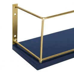 Benbrook 24 in. x 4 in. x 4 in. Navy Blue Decorative Wall Shelf by Kate and Laurel -Kate and Laurel Shop navy blue kate and laurel decorative shelving 213733 1f 1000