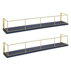 Benbrook 24 in. x 4 in. x 4 in. Navy Blue Decorative Wall Shelf by Kate and Laurel