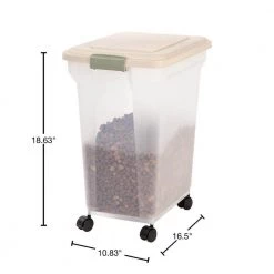 55 Qt. Airtight Pet Food Storage in Almond by IRIS -Kate and Laurel Shop navy iris storage bins 300662 40 1000
