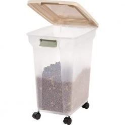 55 Qt. Airtight Pet Food Storage in Almond by IRIS -Kate and Laurel Shop navy iris storage bins 300662 4f 1000