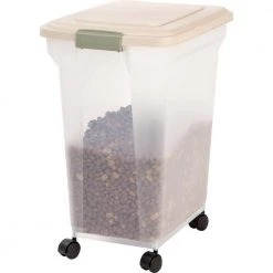 55 Qt. Airtight Pet Food Storage in Almond by IRIS -Kate and Laurel Shop navy iris storage bins 300662 c3 1000