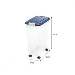 47 Qt. Airtight Pet Food Storage Bin in Navy by IRIS -Kate and Laurel Shop navy iris storage bins 301073 fa 1000