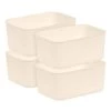 6.5 Qt. Nestable Storage Organizer Bin, Small, Pack of 4 by IRIS -Kate and Laurel Shop off white iris storage bins 552111 64 1000