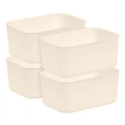 6.5 Qt. Nestable Storage Organizer Bin, Small, Pack of 4 by IRIS