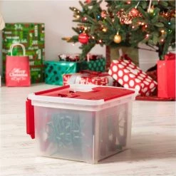 Light Storage Box with 4-Light Wraps in Red (3 per Pack) by IRIS -Kate and Laurel Shop red iris decoration storage 587781 4f 1000