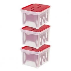 Light Storage Box with 4-Light Wraps in Red (3 per Pack) by IRIS -Kate and Laurel Shop red iris decoration storage 587781 c3 1000