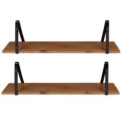 Soloman 7 in. x 28 in. x 8 in. Rustic Brown/Black Decorative Wall Shelf by Kate and Laurel -Kate and Laurel Shop rustic brown black kate and laurel decorative shelving 212024 1f 1000