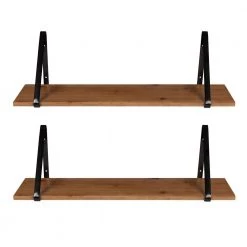 Soloman 7 in. x 28 in. x 8 in. Rustic Brown/Black Decorative Wall Shelf by Kate and Laurel -Kate and Laurel Shop rustic brown black kate and laurel decorative shelving 212024 c3 1000