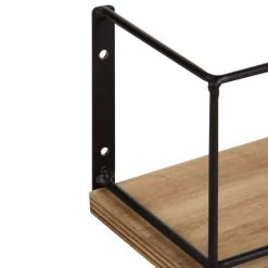 Benbrook 4 in. x 24 in. x 4 in. Rustic Brown/Black Wood Decorative Wall Shelf by Kate and Laurel -Kate and Laurel Shop rustic brown black kate and laurel decorative shelving 212066 1f 1000