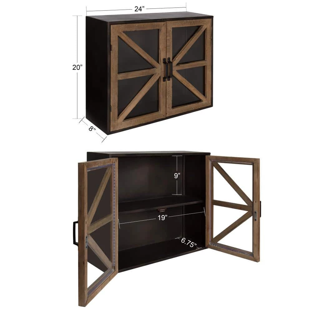 Mace 8 in. x 24 in. x 20 in. Rustic Brown/Black Decorative Cubby Wall Shelf by Kate and Laurel 8 Mace 8 in. x 24 in. x 20 in. Rustic Brown/Black Decorative Cubby Wall Shelf by Kate and Laurel - Image 6