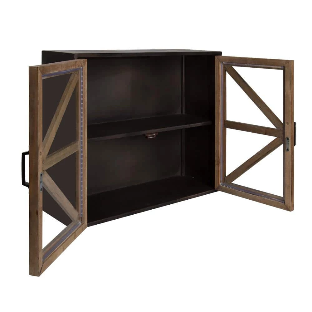Mace 8 in. x 24 in. x 20 in. Rustic Brown/Black Decorative Cubby Wall Shelf by Kate and Laurel 6 Mace 8 in. x 24 in. x 20 in. Rustic Brown/Black Decorative Cubby Wall Shelf by Kate and Laurel - Image 4