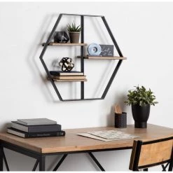 Ladd 25 in. x 22 in. x 5 in. Rustic Brown/Black Decorative Wall Shelf by Kate and Laurel 13 Ladd 25 in. x 22 in. x 5 in. Rustic Brown/Black Decorative Wall Shelf by Kate and Laurel -Kate and Laurel Shop rustic brown black kate and laurel decorative shelving 214544 31 1000