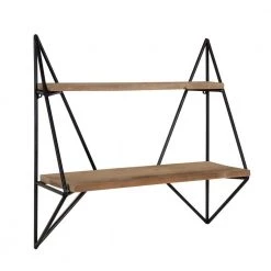 Melita 19 in. x 19 in. x 7 in. Rustic Brown/Black Decorative Wall Shelf by Kate and Laurel